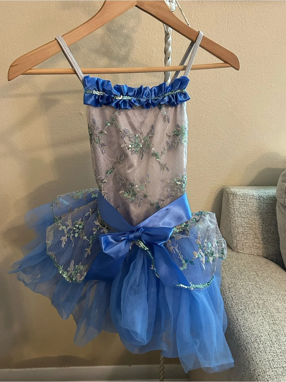 Weissman Blue Floral Tutu Dress Costume for Girls Size MC 10/12